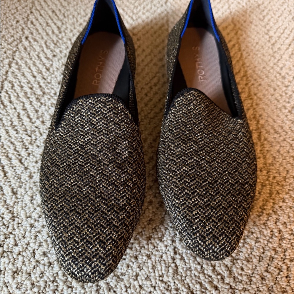 Rothy's Black and Tan Women's Slip-On Loafers